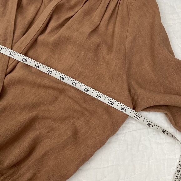 L'AGENCE Linen Blend V-Neck Lightweight Long Sleeve Mini Dress size 6 - Picture 14 of 16